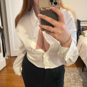 Zara: Cropped Collared Shirt